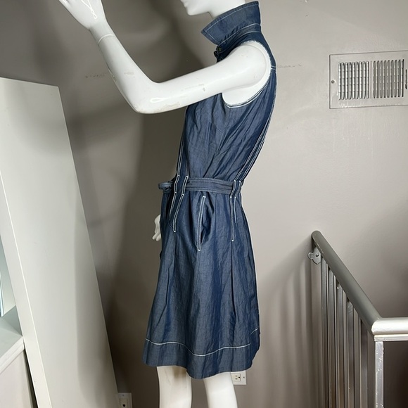 Les Copains Sz 36 Sleevles Snap Front Tie Front Dress - Picture 4 of 8